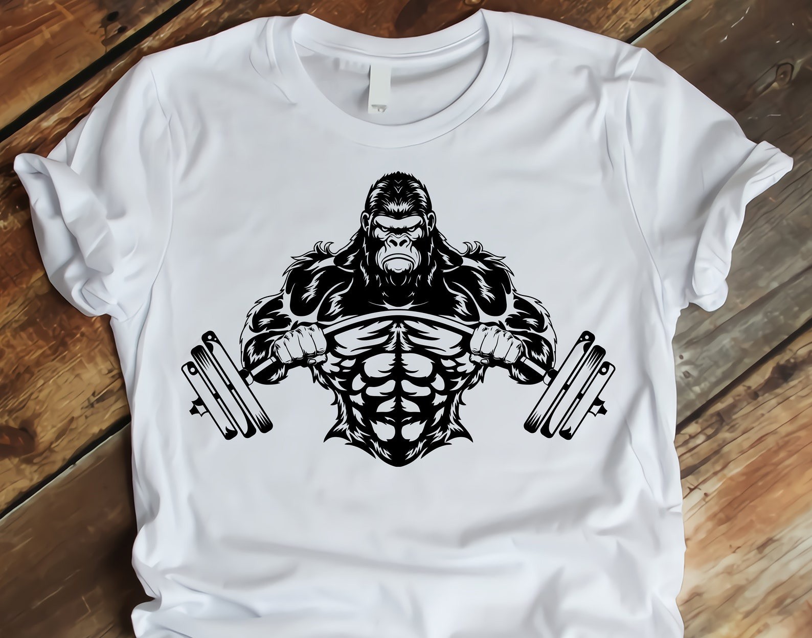 Gorilla Gym Weight Fitness Shirt Gym Workout Weightlifting Bodybuilding MMA Tee gallery