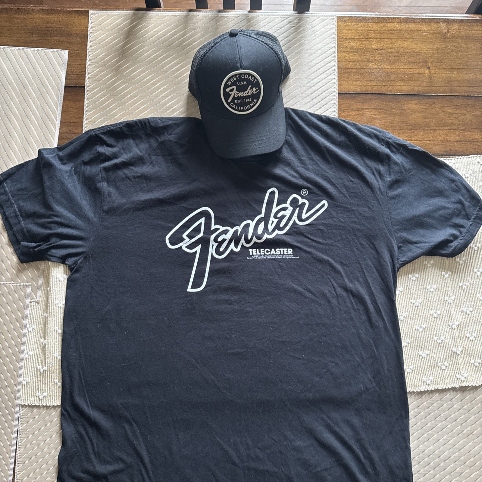 Fender Trucker Hat And T Shirt Size XL Telecster New Without Tags