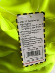 New Reflective Bright Yellow/Green Tingley Short Sleeve Shirt Mens Size 4XL