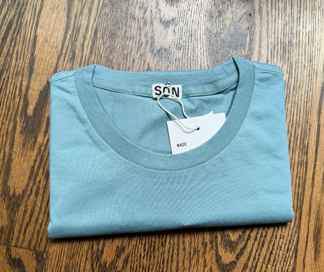 Son of a Tailor Smoky Blue Custom T-Shirt Large Supima Cotton