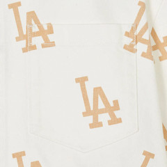 MLB Old Logo Print Single-Breasted Short Sleeve T-Shirt Unisex White