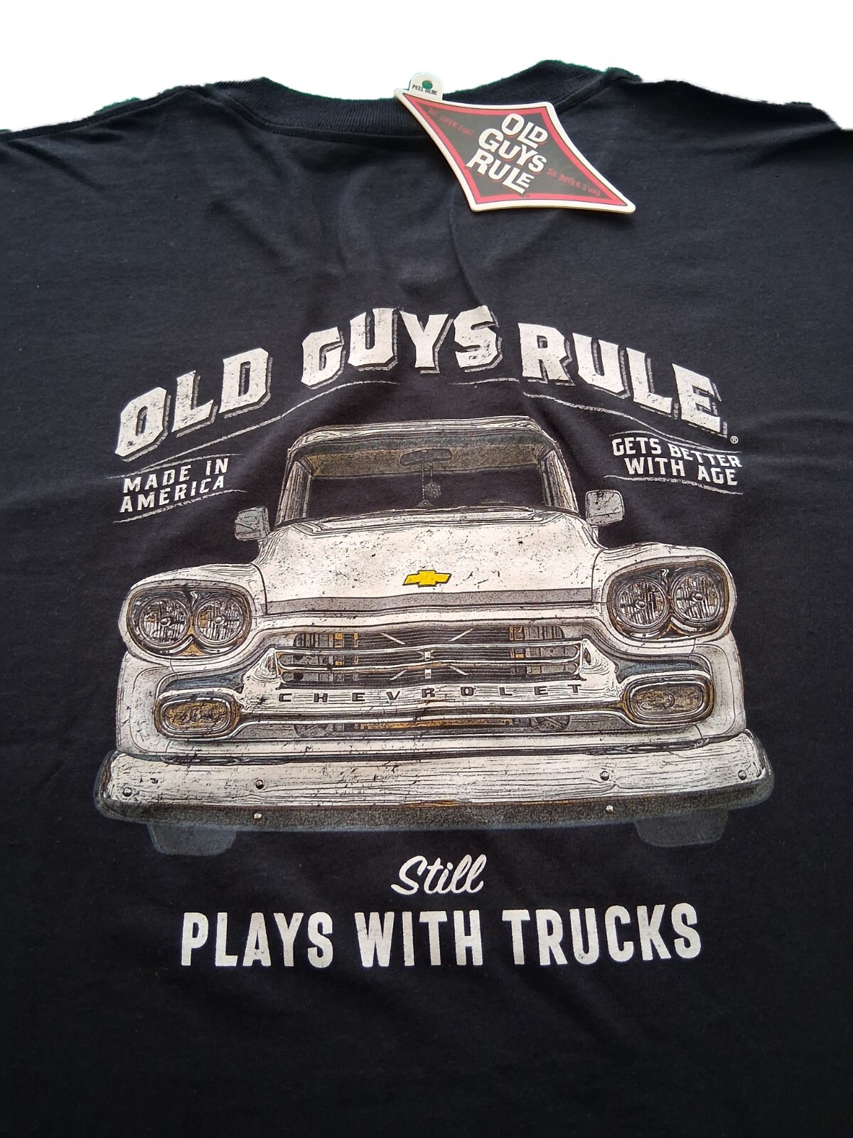 OLD GUYS RULE STILL PLAYS WITH TRUCKS! Black T-Shirt Sizes gallery