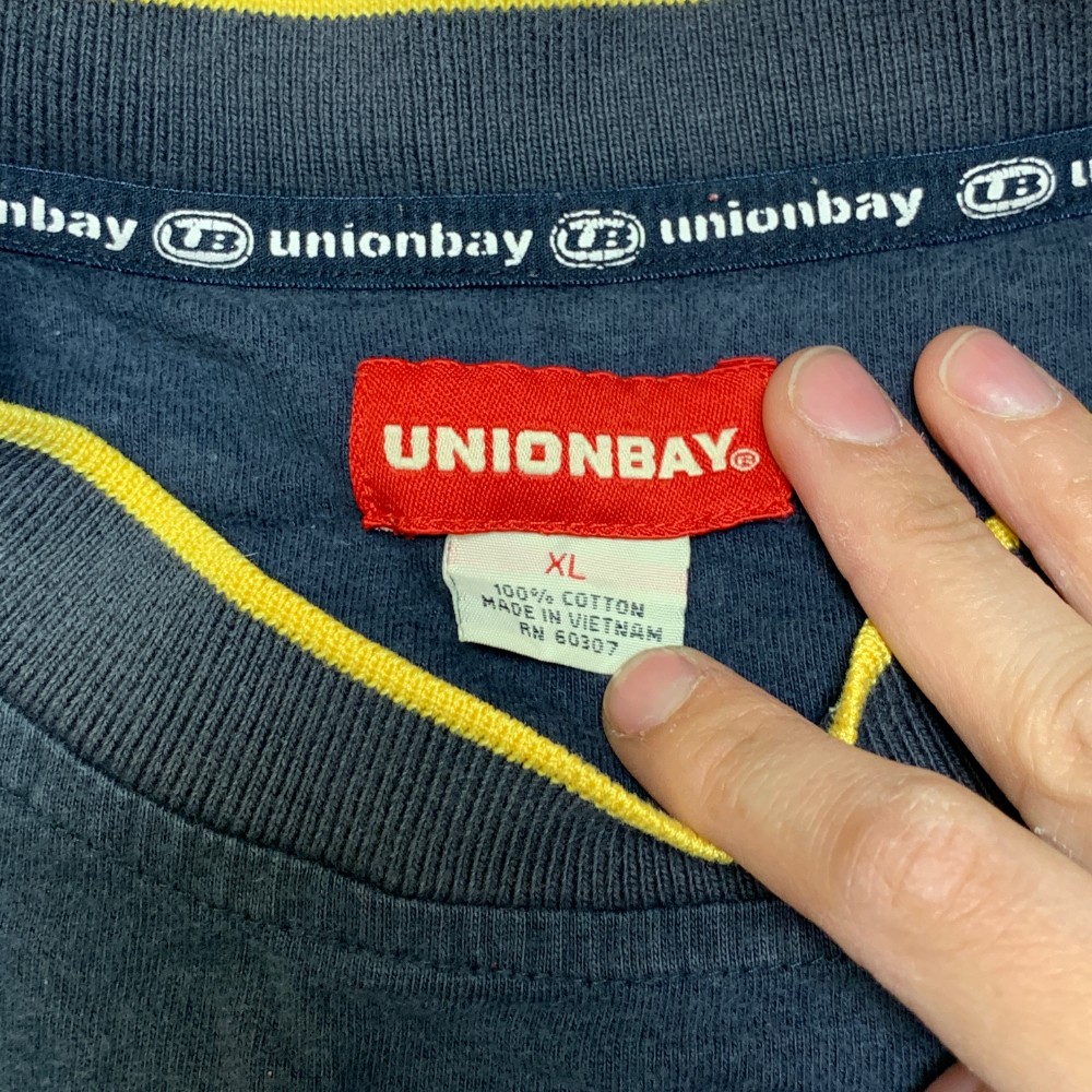 Unionbay T Shirt Mens XL Navy Gray Colorblock Short Sleeve Crew Neck Casual Wear gallery