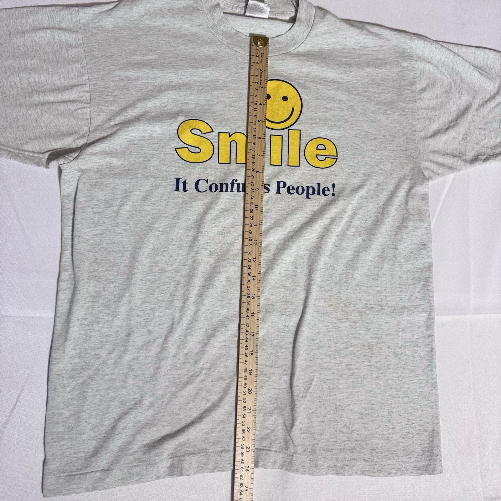 Best Tag VTG Graphic TEE, 50/50, USA, Smiley, Gray, Male/Female, Large gallery