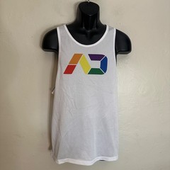 Addicted Rainbow Logo Mesh Tank Top Medium Gently worn 19″ armpit to armpit Poly