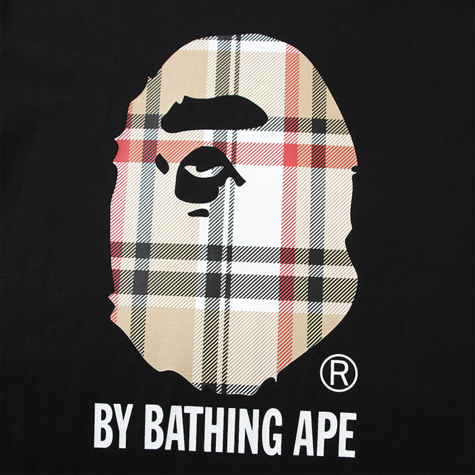 BAPE Check Ape Head T-shirt Black Multi Beige | A Bathing Ape gallery
