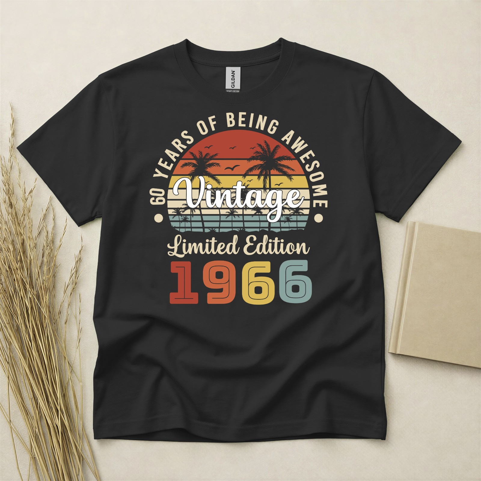 60th Birthday T Shirt Born In 1966 Gift 60 Year Old T-Shirt Vintage Style Tee gallery