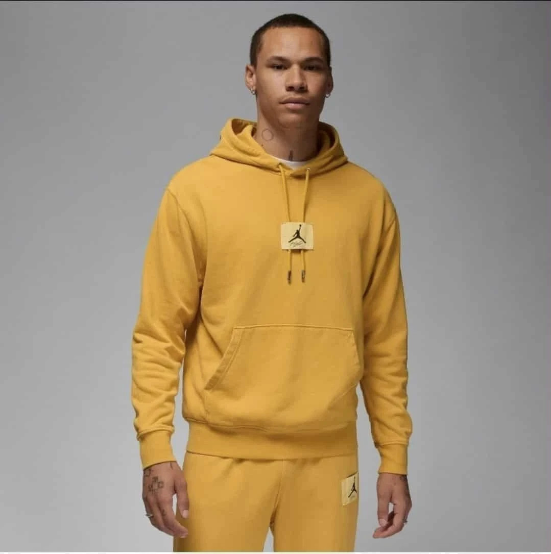 Jordan Essentials Mens Fleece Men's Hoodie Yellow FB7290-752 gallery