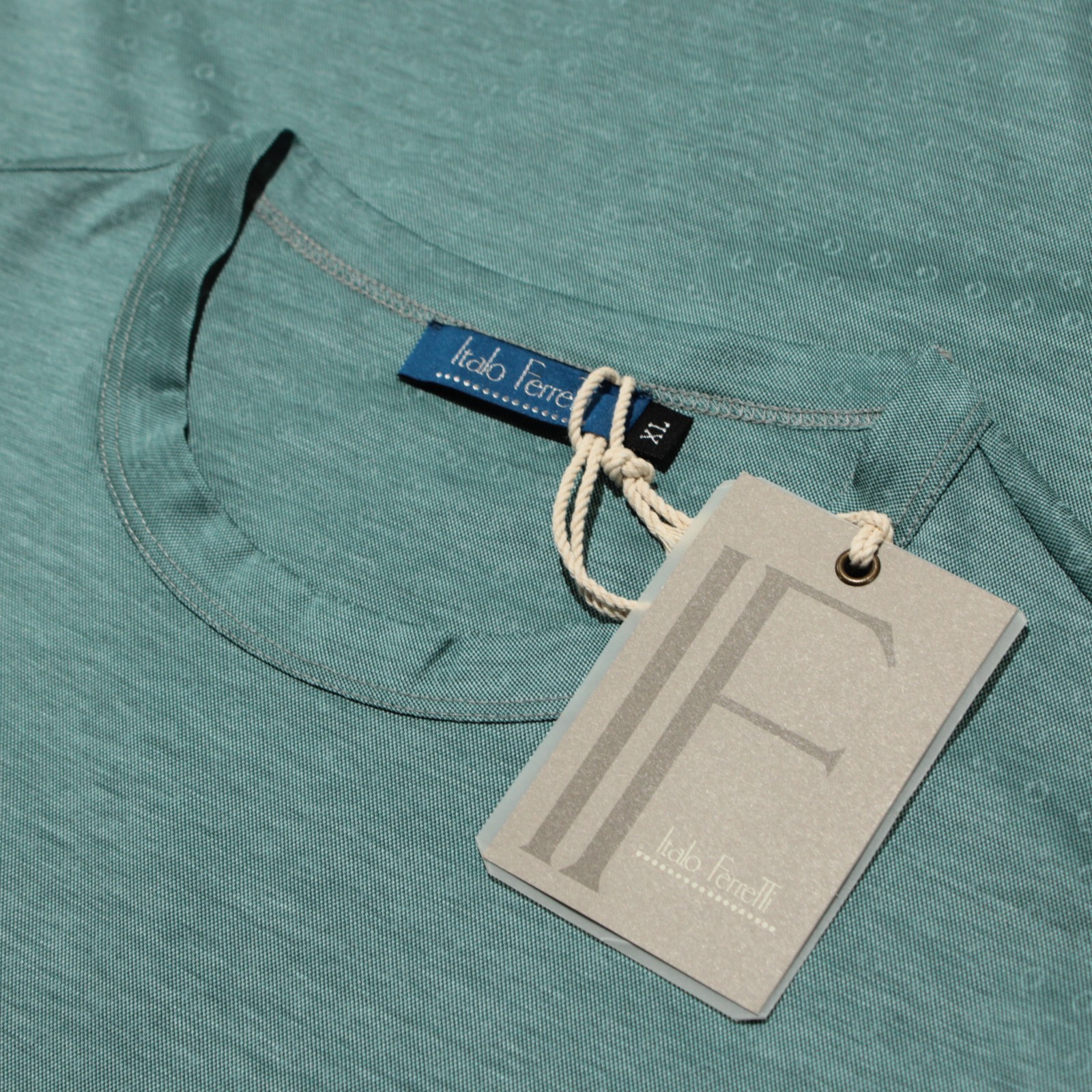 Italo Ferretti NWT Short Sleeve Crew Neck T-Shirt Size XL in Green 100% Cotton gallery