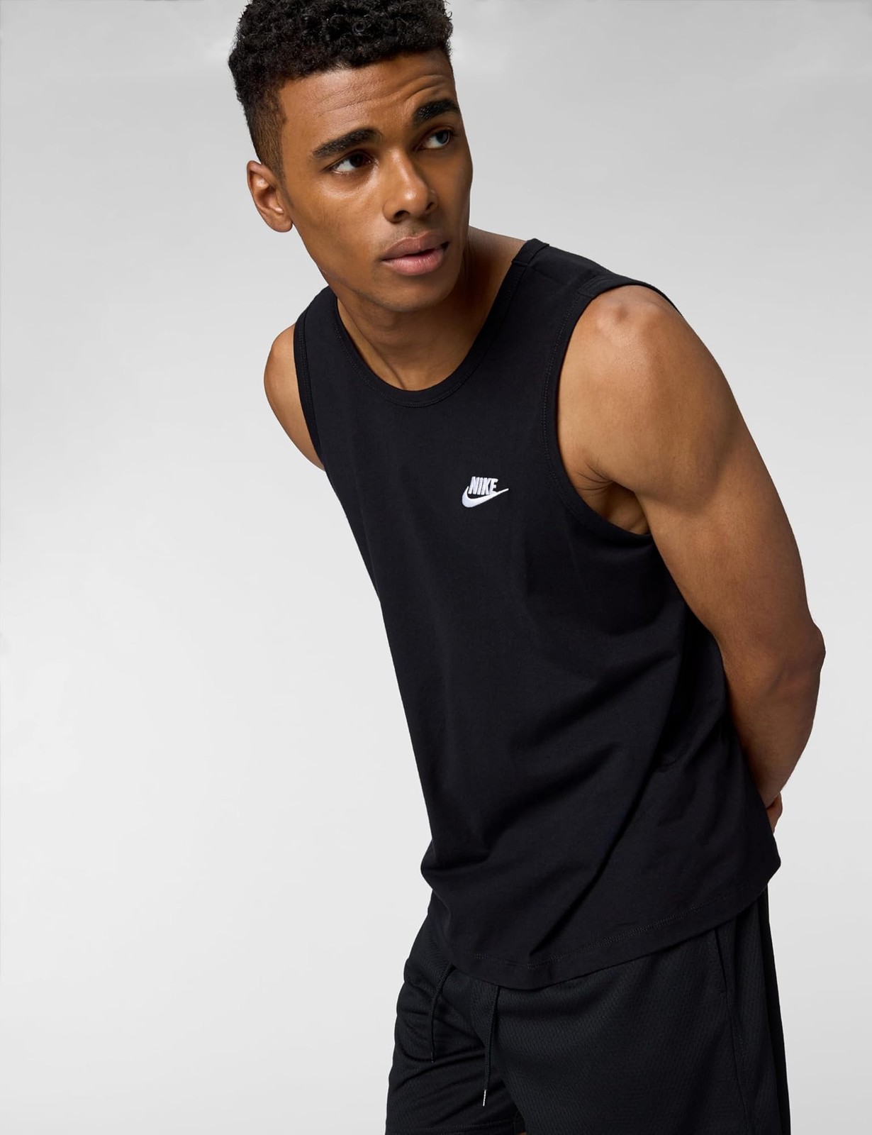 Nike Men's Sportswear Club Tank, Black/White, Small - Black/White - Small gallery