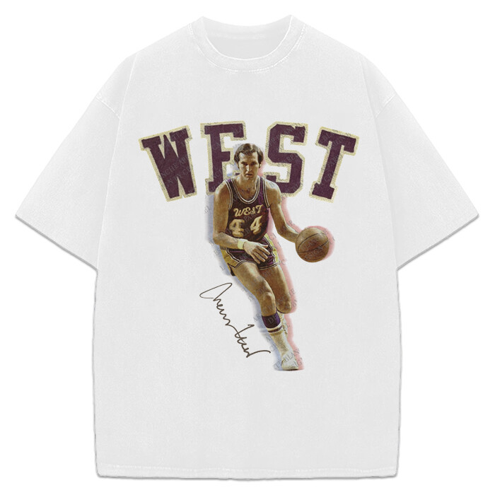 Jerry West Tribute T-Shirt The Logo Basketball Custom Fan Made Art Vintage Tee gallery