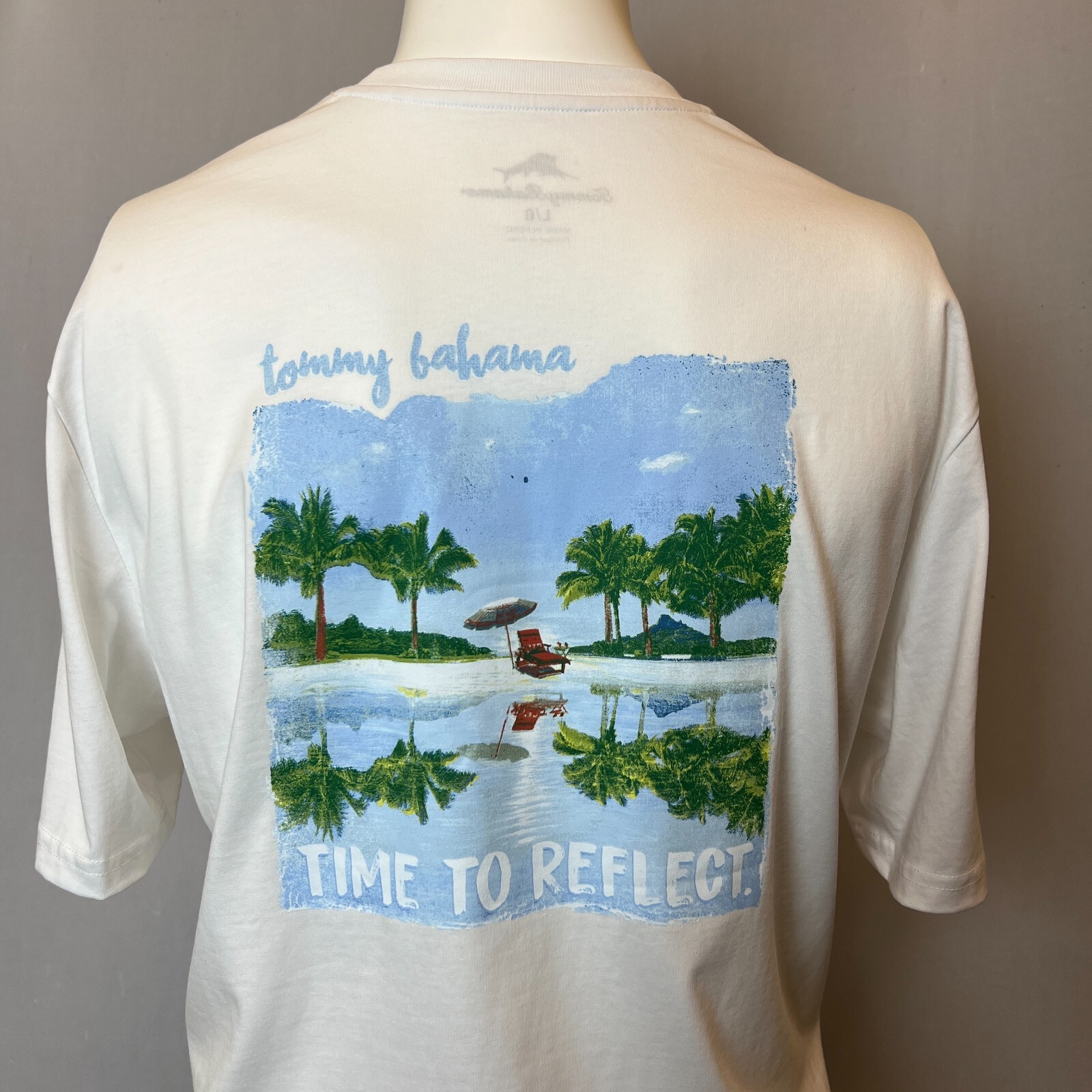 Tommy Bahama Shirt Mens Extra Large 2XL White Short Sleeve Beach Chair Reflect gallery