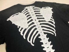 KAPITAL 2TONE BIG POCKET Tee BONE Skeleton black/natural new
