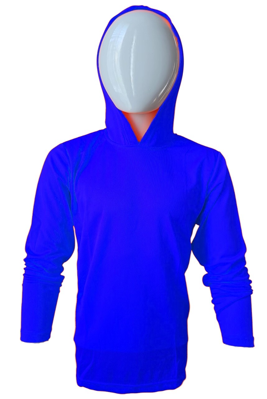 DRI-FIT Hoodie Long Sleeve T-Shirts, UPF 50+ Sun Protection Hooded ROYAL BLUE gallery