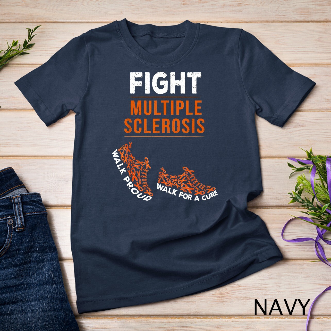 Fight Multiple Sclerosis MS Awareness Warrior Ribbon Unisex T-shirt gallery