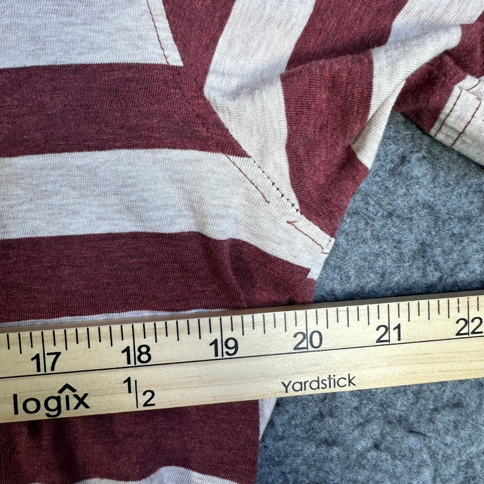 Adolfo Dominguez Mens Striped Pocket T-Shirt Red White Large Short Sleeve gallery