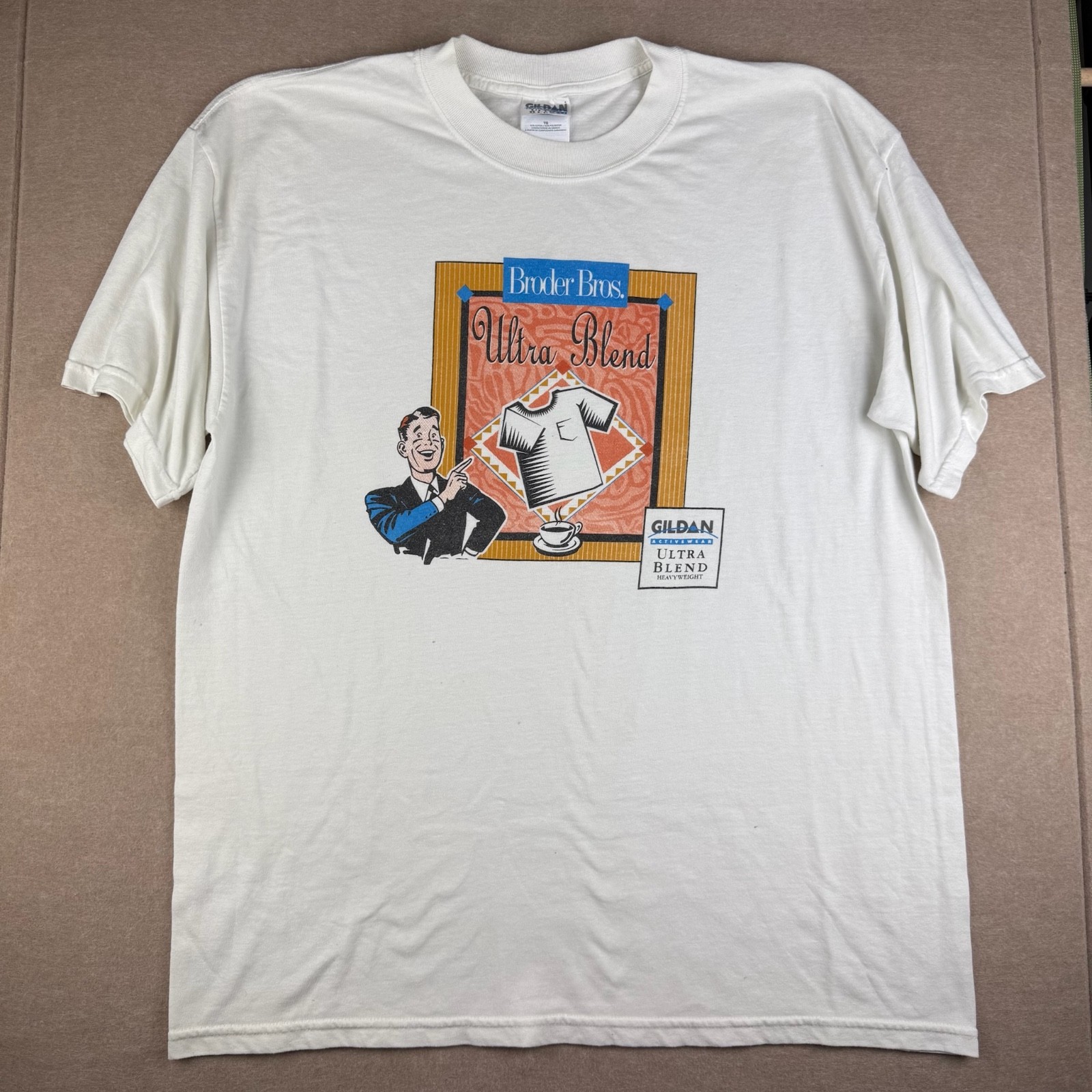 Vintage Gildan Shirt Mens XL White Graphic Statement Ultra Blend USA Tee gallery