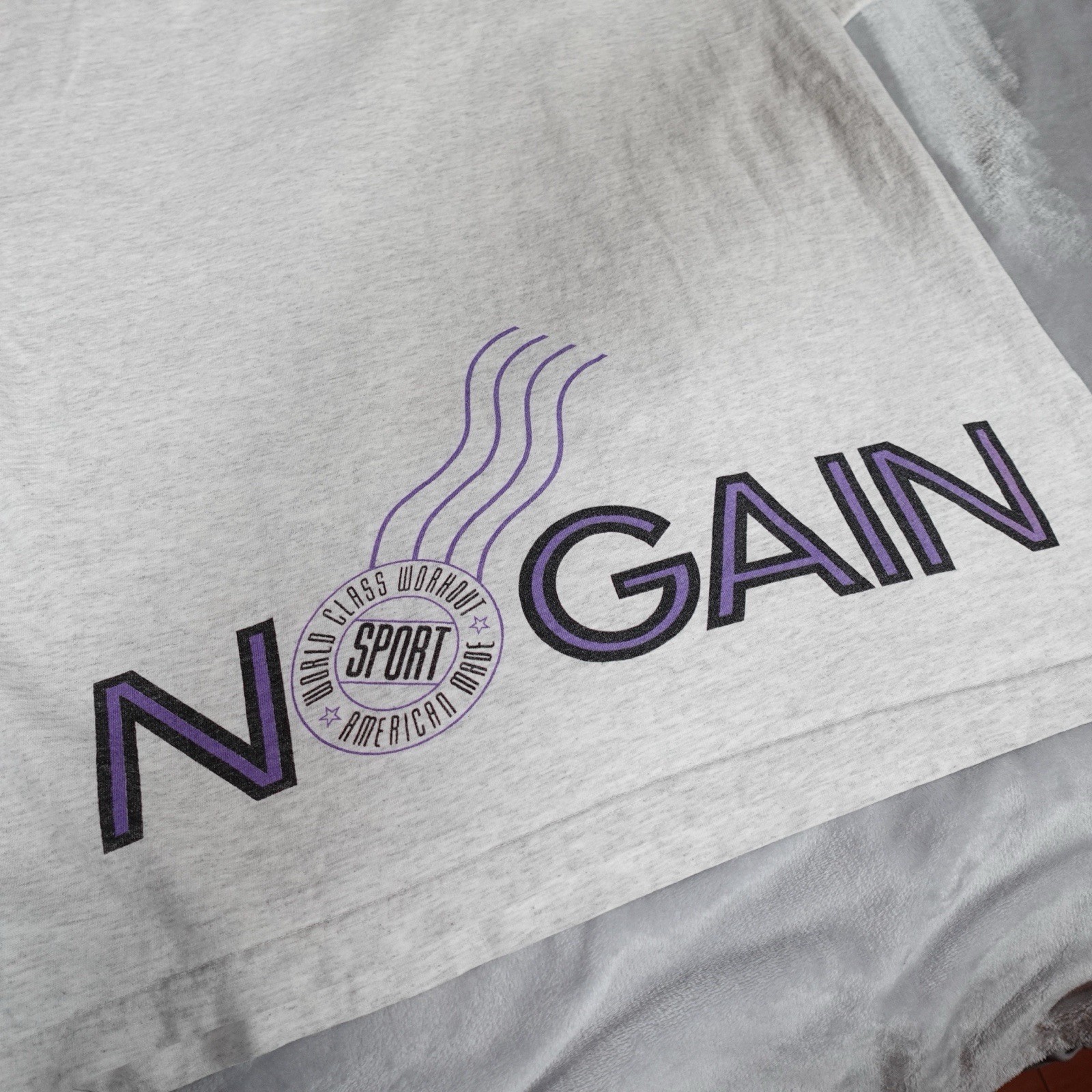 Vintage World Class Workout No Pain No Gain T Shirt Mens OSFA (Fits Slim XL) 90s gallery