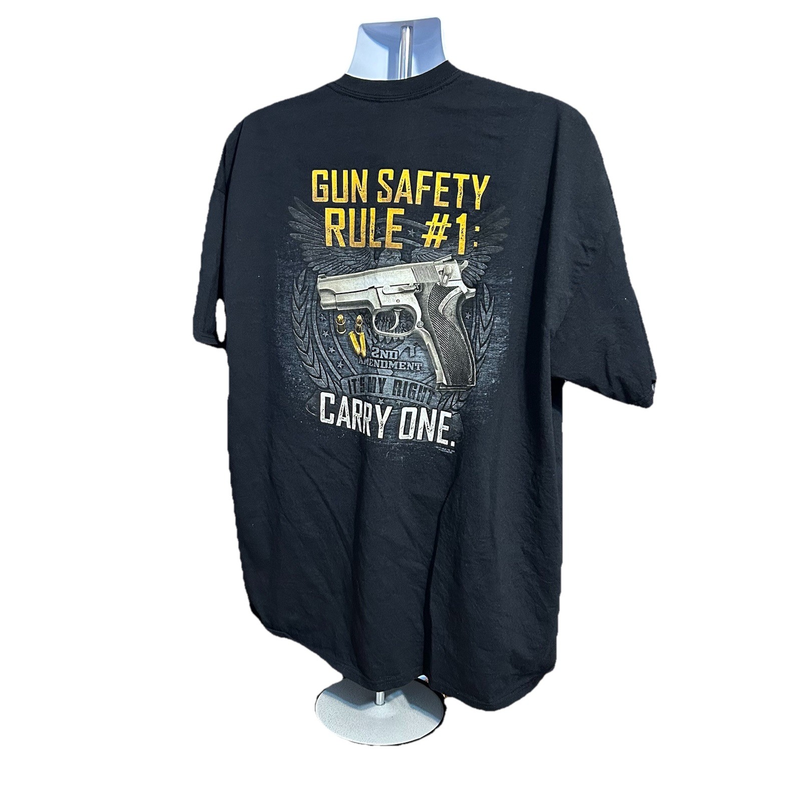 Buck Wear Gun Safety Rule #1 Carry One 2nd Amendment Shirt Men 2XL Black 2014 gallery