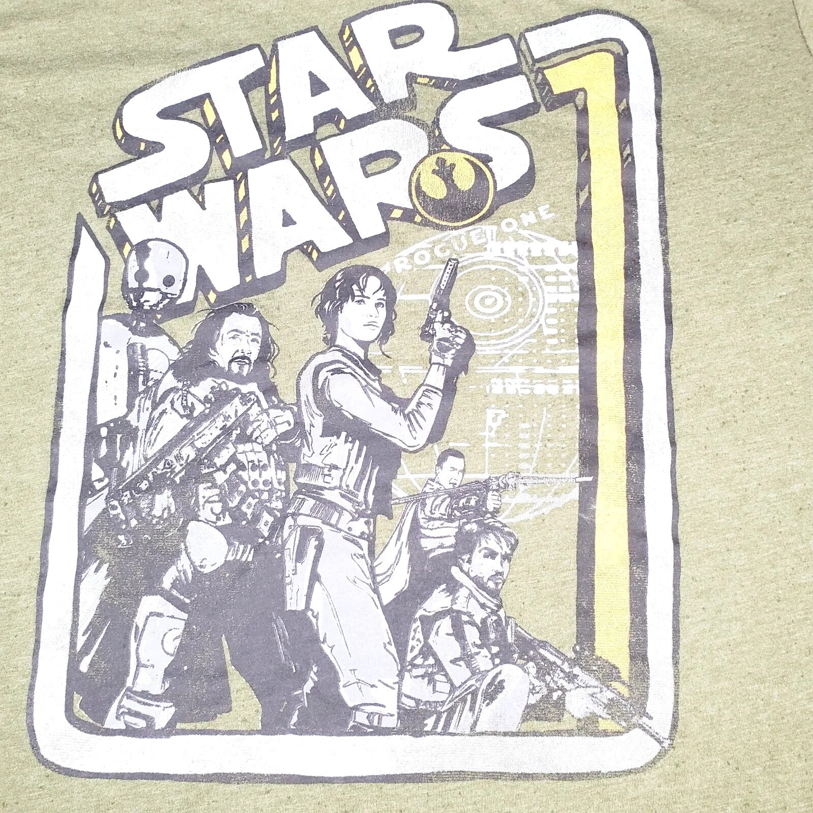Star Wars Rogue One Graphic T‑Shirt Men’s XL 5th Sun Green Poster Tee Pre‑Owned gallery