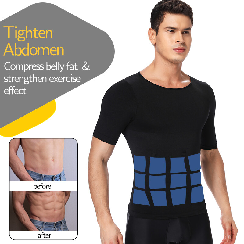 Men's Slimming Body Shaper Posture Corrector Vest Abdomen Compression Shirt Tops gallery