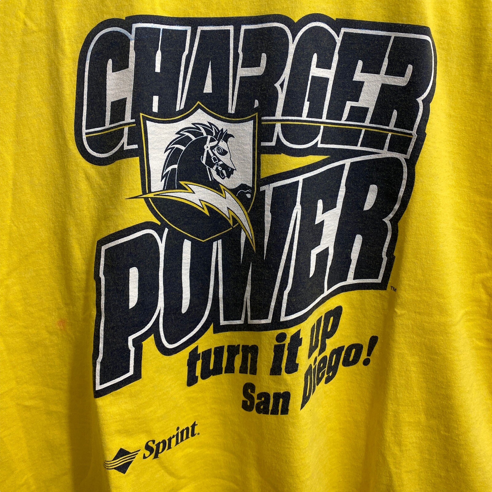 Vintage Chargers Power Sprint Promo Shirt Men's Size XL Single Stitched gallery