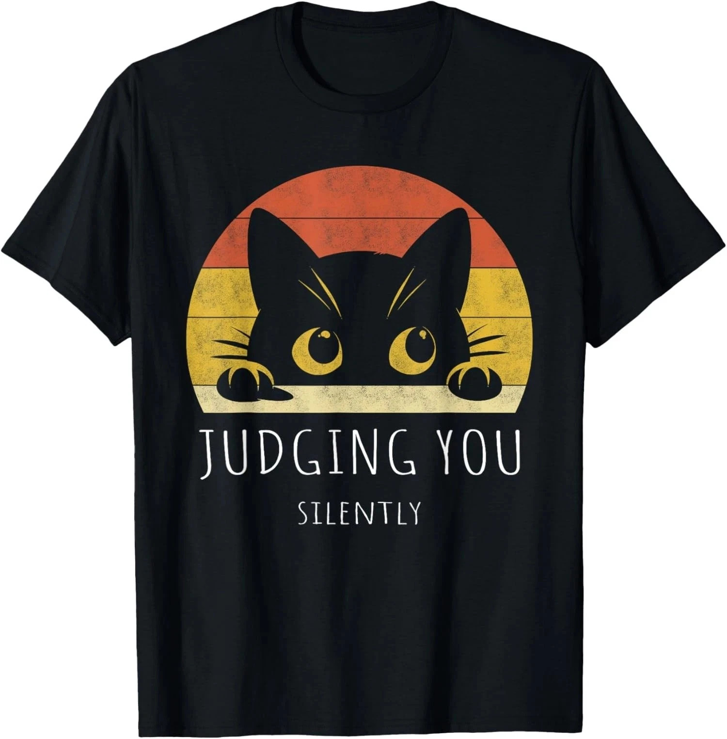 Funny Black Cat Judging You Silently Sarcastic Cat Unisex T-Shirt gallery