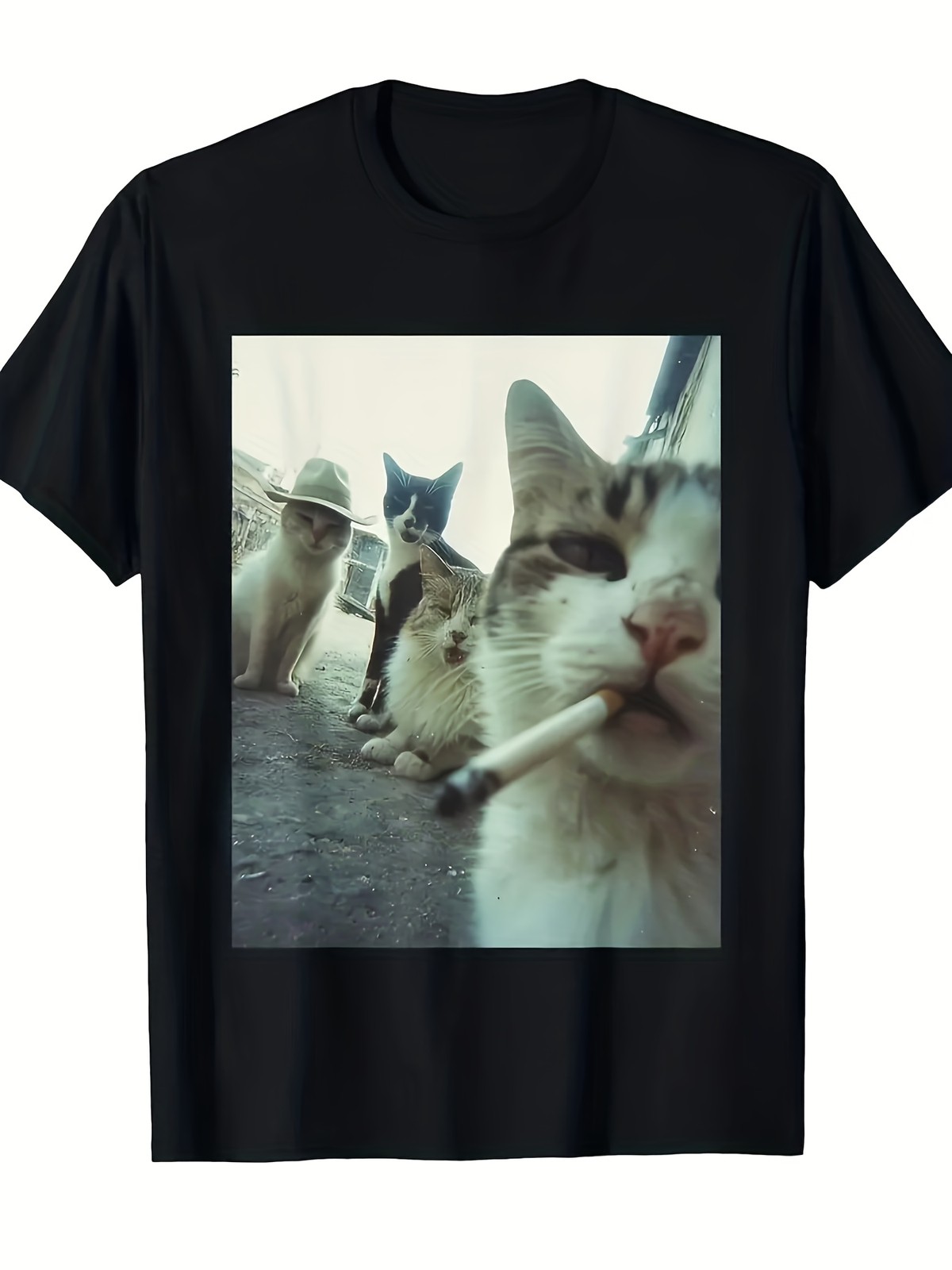 Funny Smoking Cat Meme T-Shirt - Featuring a Smoking Tabby Cat Design gallery