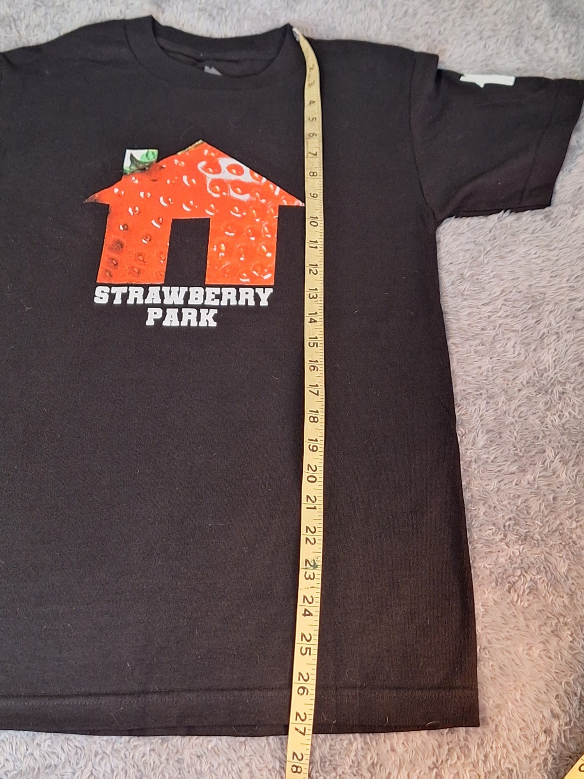 Strawberry Park Men's S Black Graphic Logo T-Shirt Cotton Knit Crew Neck gallery