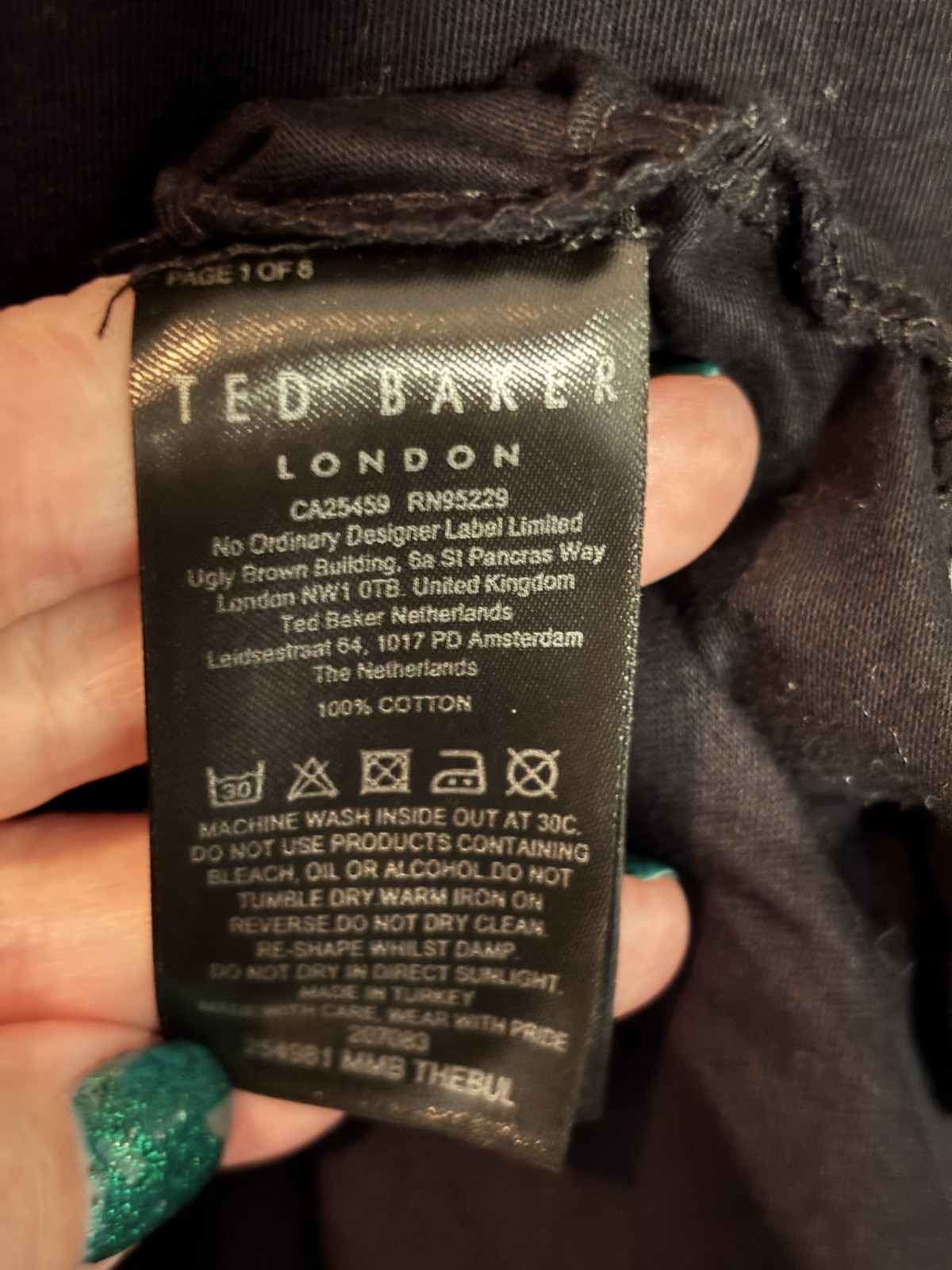 Ted Baker London Men's 7 Black Short-Sleeve Crew-Neck Graphic Casual T-Shirt gallery