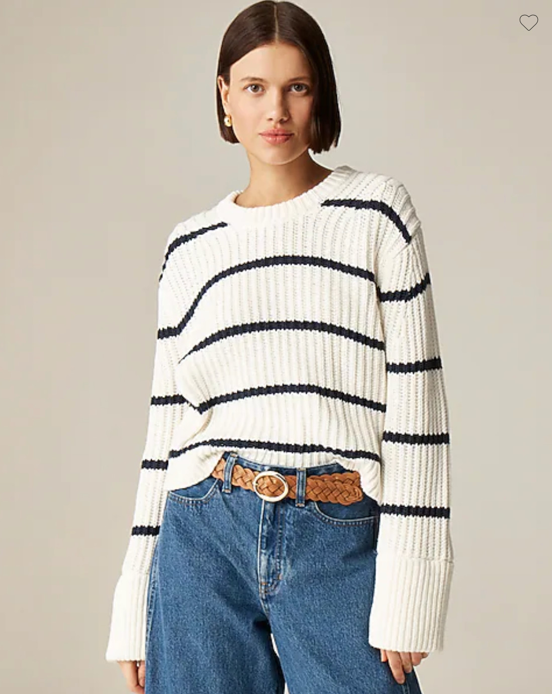 NWT BANANA REPUBLIC $35 Midweight Organic Cotton T-shirt, Navy Stripe, Sz L gallery