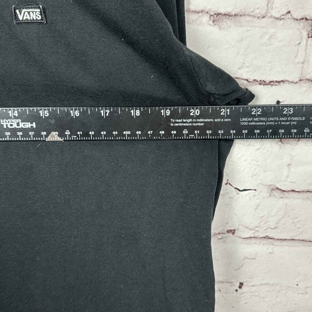 Vans Shirt Mens Medium Off The Wall Tee Classic Long Sleeve Plain Crewneck Black gallery