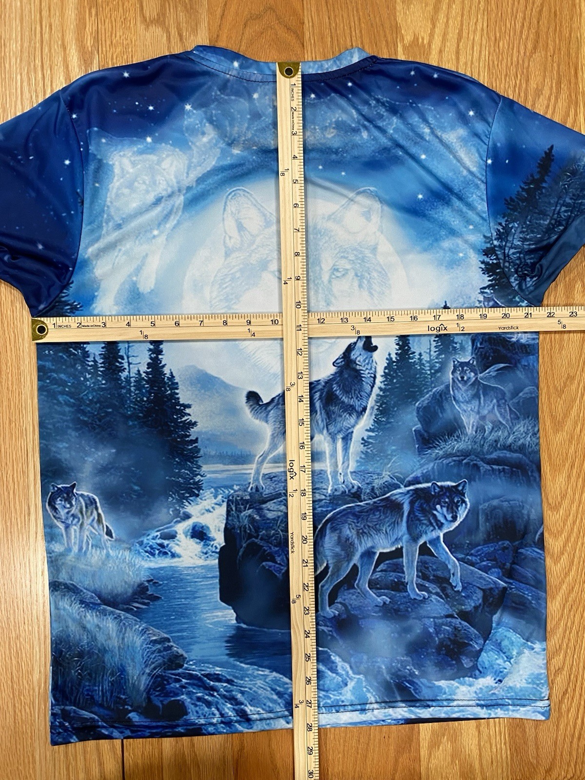 Wolves Lake Mountains Microfiber Unisex L Colorful Full Graphic Print Front Back gallery