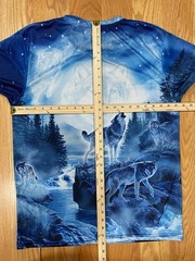 Wolves Lake Mountains Microfiber Unisex L Colorful Full Graphic Print Front Back
