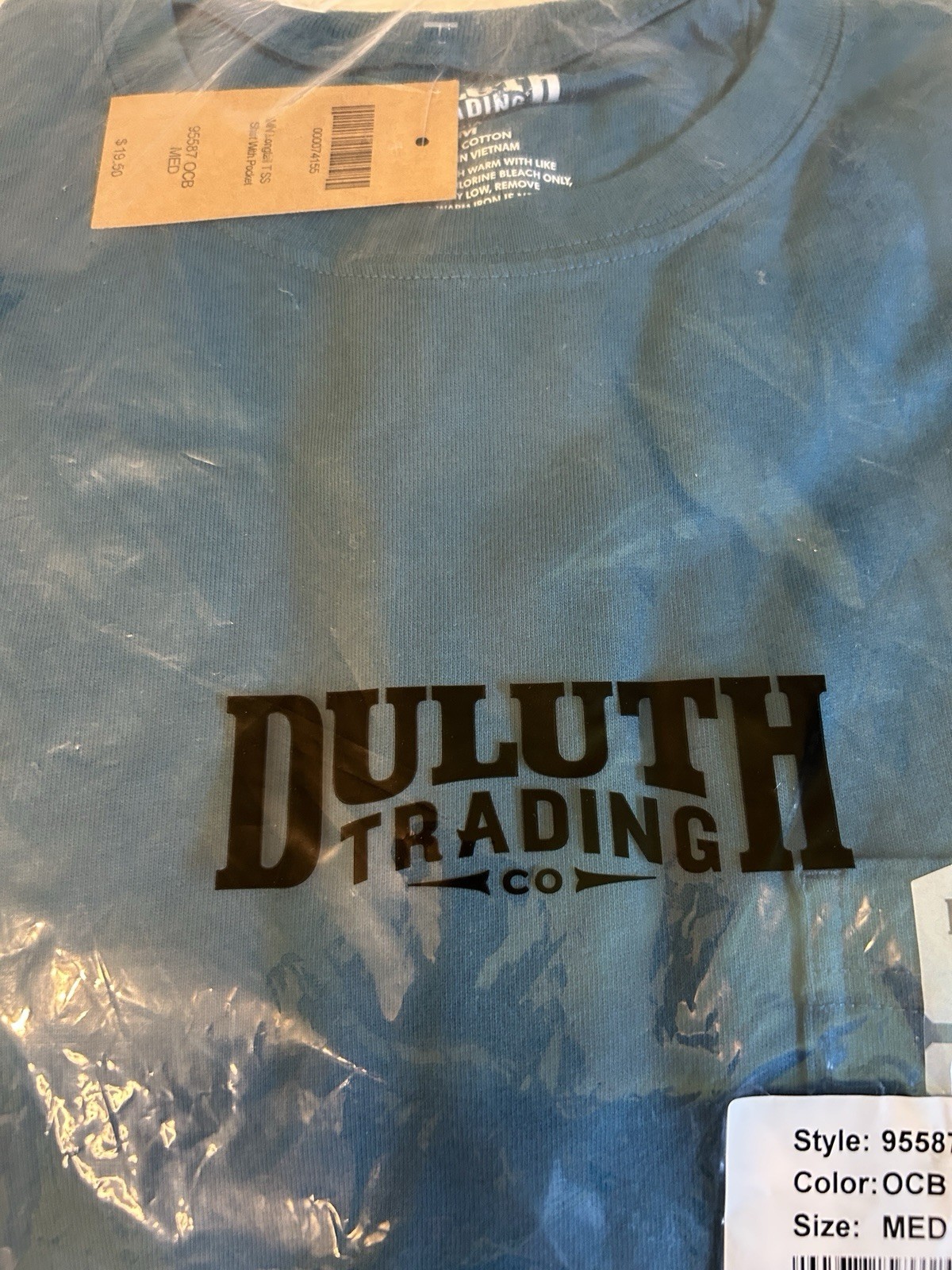 Duluth Trading Co. Longtail T Teal Blue Cotton S/S Pocket T-Shirt Men’s Med gallery