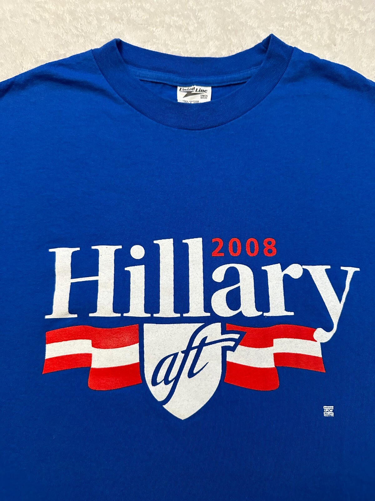 Vintage Y2K 2008 Hillary Clinton Campaign AFT Federation Teachers T-Shirt, L NEW