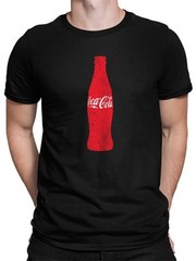 Officially Licensed Coca-Cola Classic Red Bottle Graphic Logo Men’s T-shirt