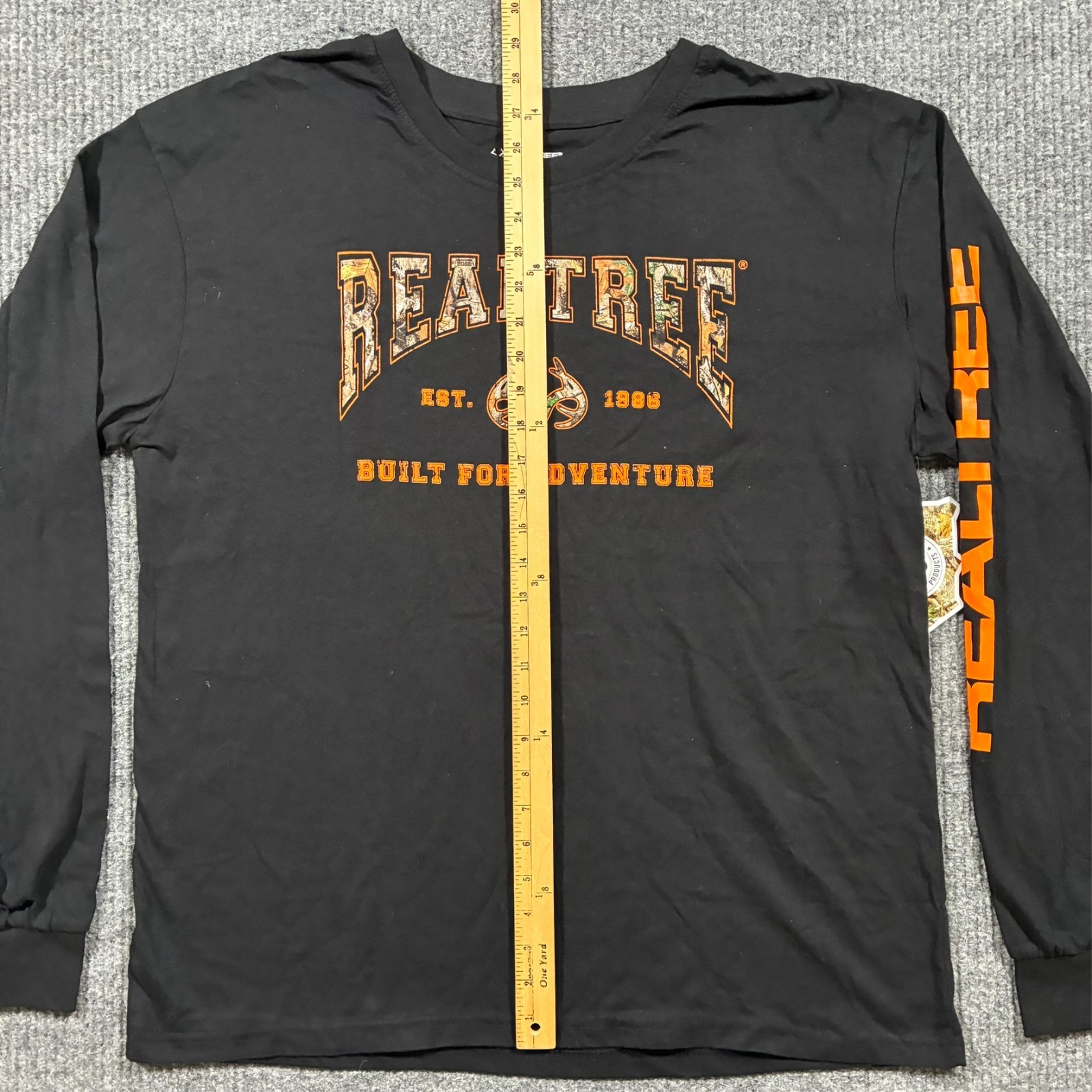 Realtree Mens Long Sleeve Shirt XL Black Hunting Outdoor Graphic Logo Casual gallery