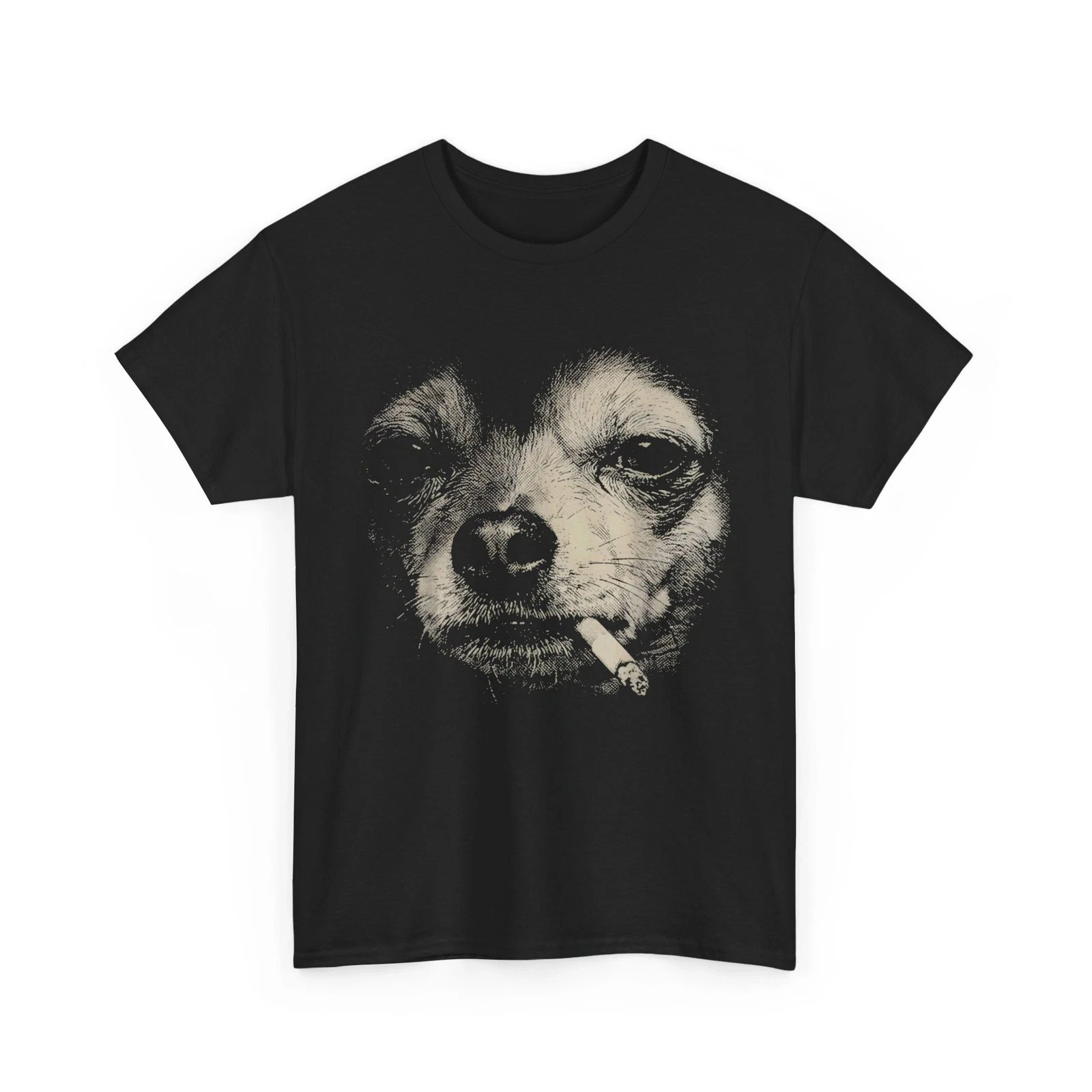 Dog Smoking Cigarette Shirt, Funny Chihuahua Meme Women Men T-Shirt gallery