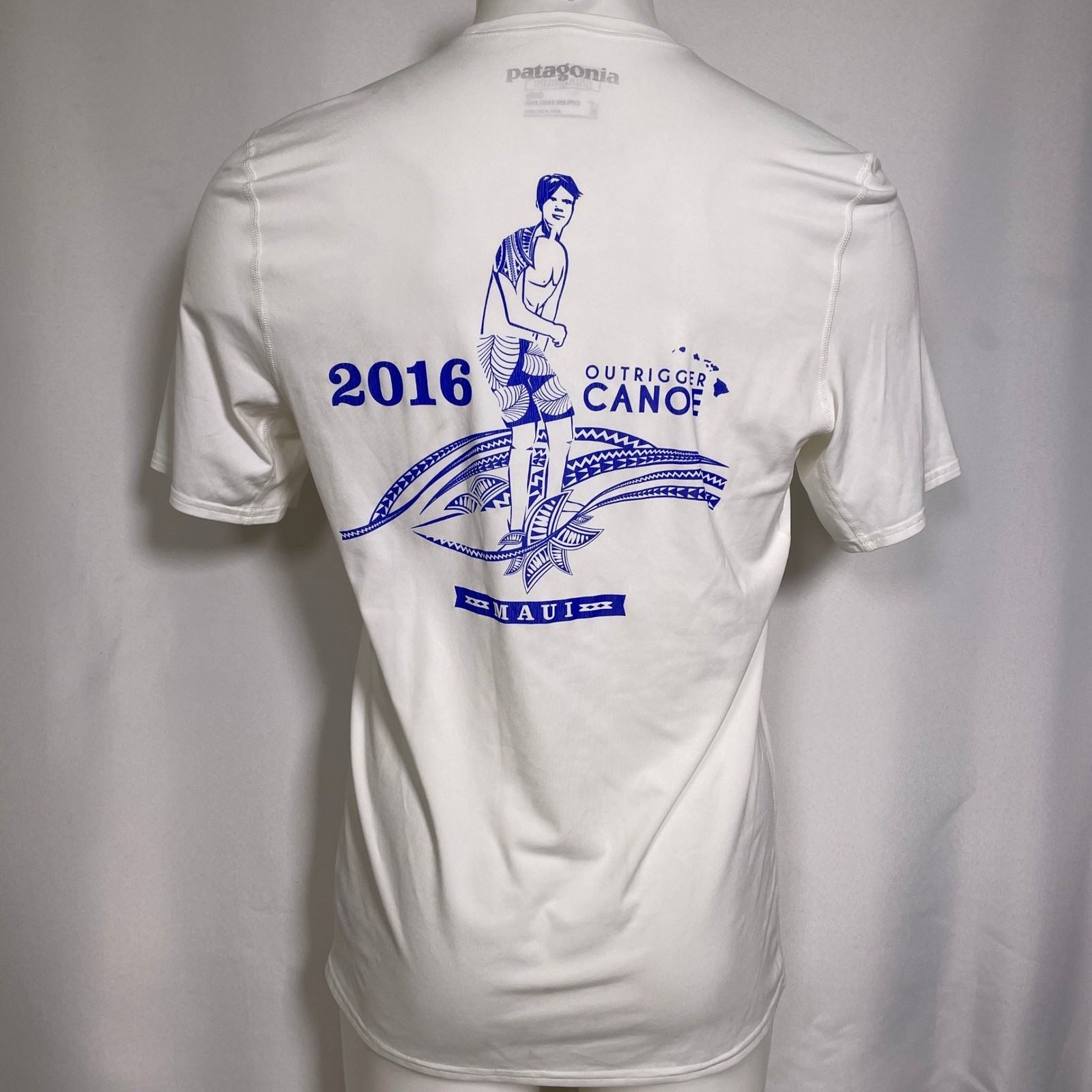 Four Seasons Maui Outrigger Canoe Patagonia Capilene White T-Shirt Men's MEDIUM gallery