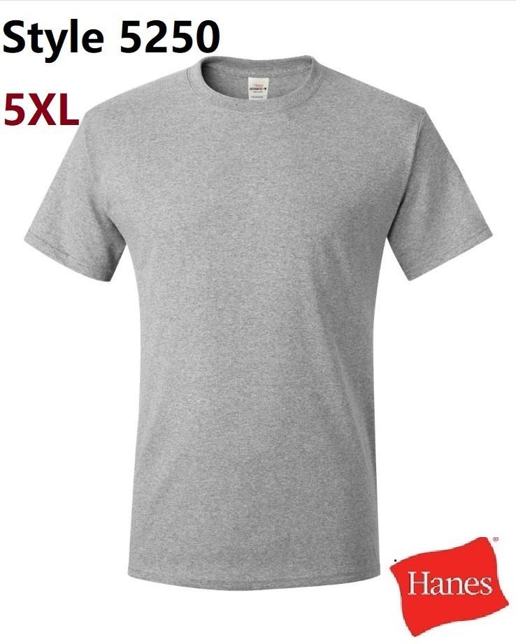 Hanes 5250 5XL Authentic Short Sleeve Men's Cotton T-Shirt Light Steel gallery