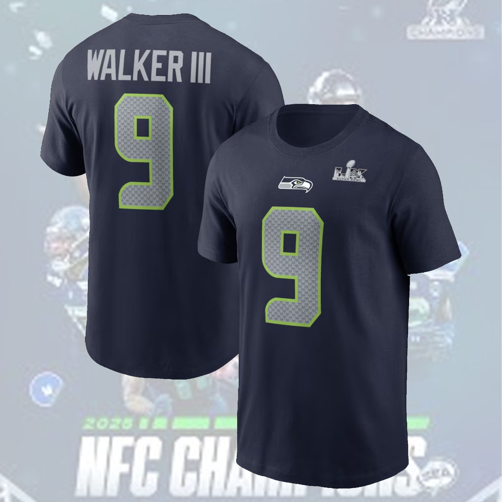 NEW ITEM! Seattle Sea.hawks Super Bowl LX Patch 2026 Name & Number Fan Gifts gallery