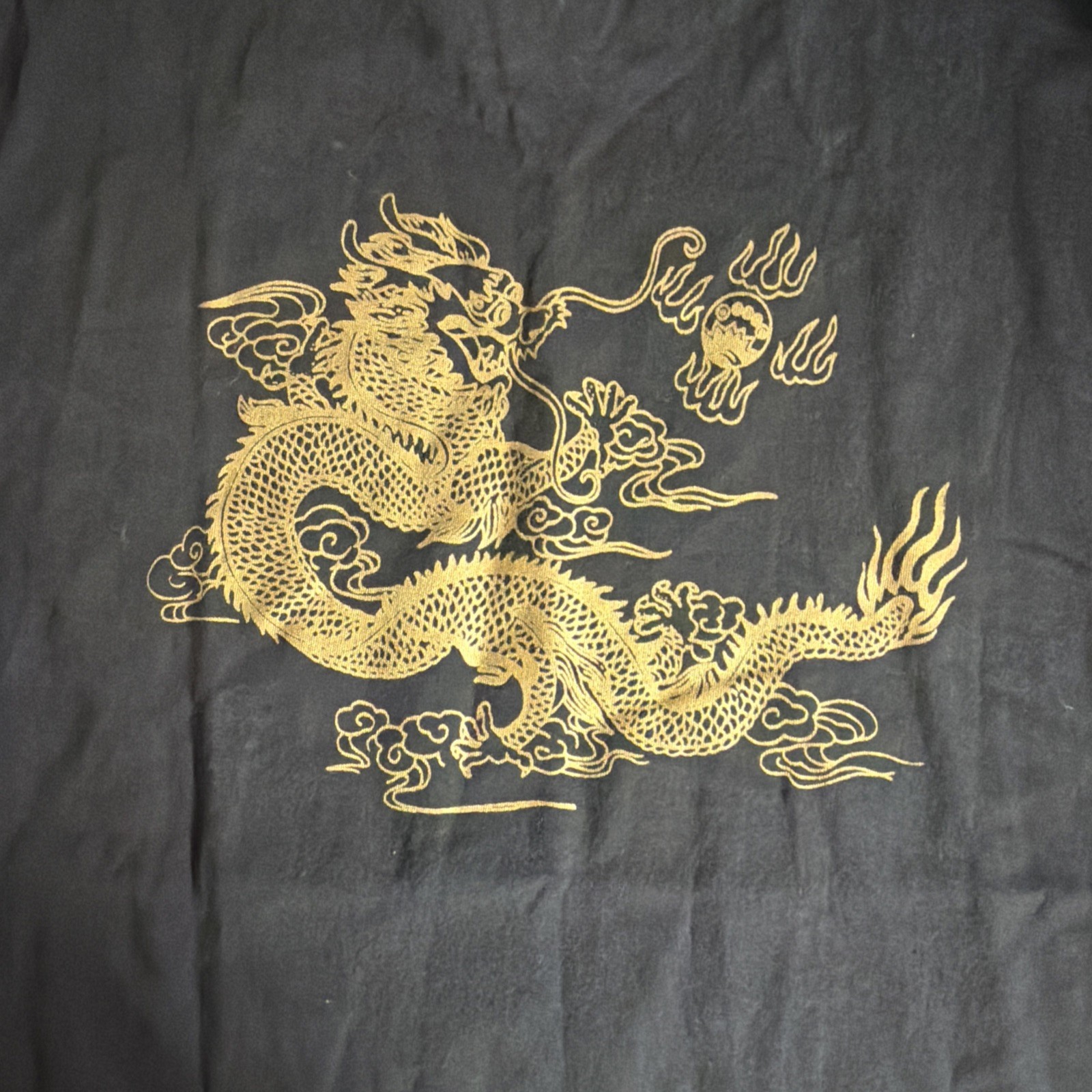 Huaxiucun Dragon Graphic T Shirt Men’s Large Black Gold Dragon Chinese Tee gallery