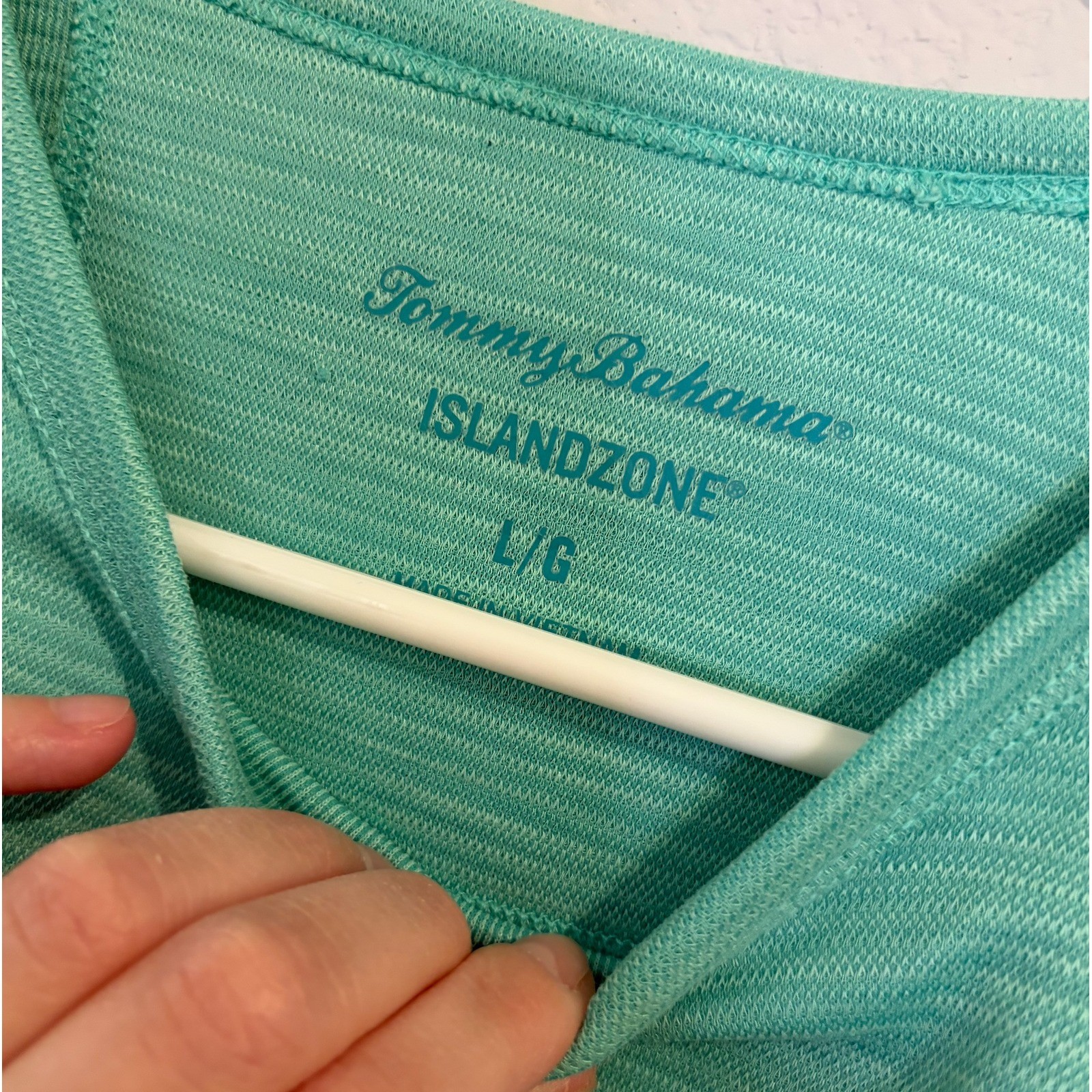 Tommy Bahama Mens IslandZone Teal Green Heather Performance T-Shirt LARGE gallery