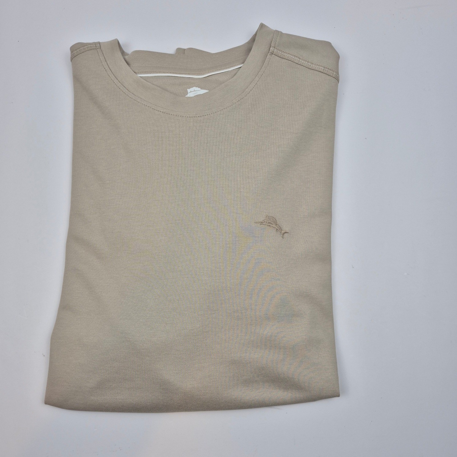 Tommy Bahama Men’s M Twill T-Shirt Crew Neck Short Sleeve Beige Casual Beach NWT