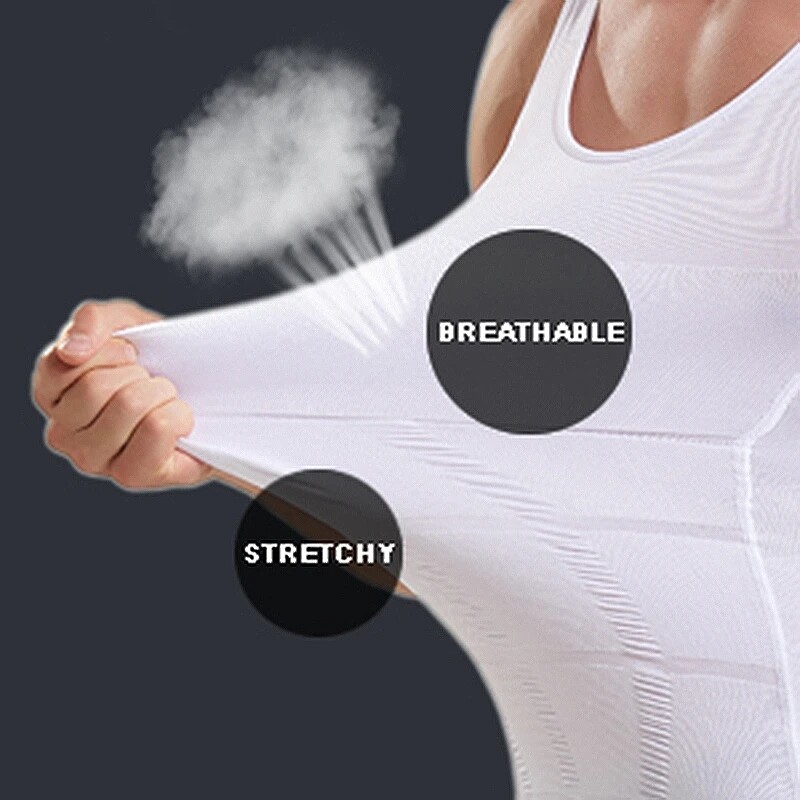 Men Compression Shirt Sleeveless Body Shaper Base Layer Slimming Tank Tops Vests gallery