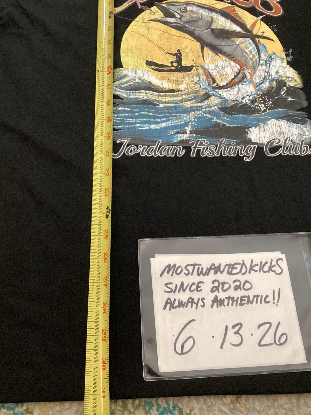 NWT Nike Air Jordan Graphic Fishing Club Catch 23 Black T-Shirt Men’s Sz XL gallery