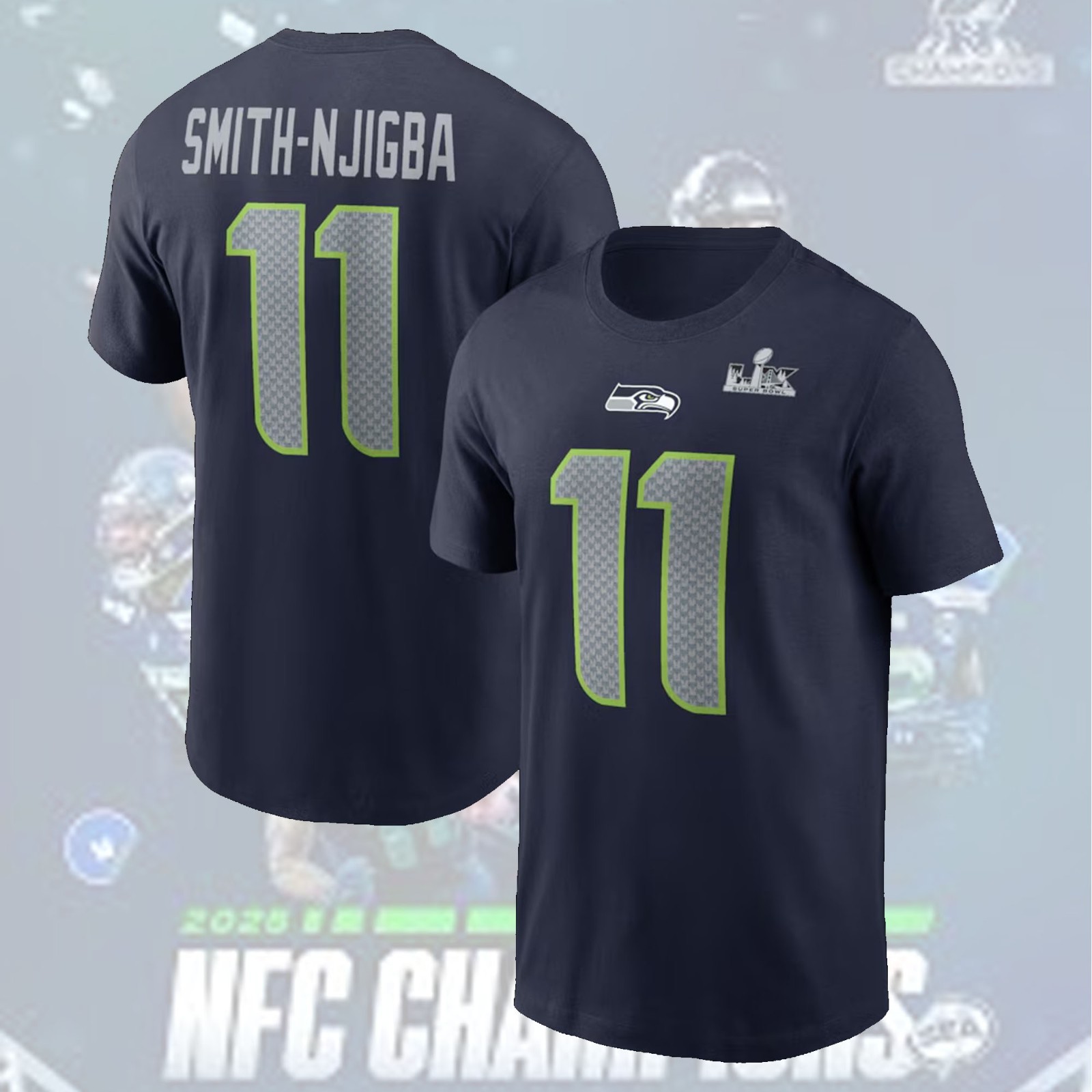 NEW ITEM! Seattle Sea.hawks Super Bowl LX Patch 2026 Name & Number Fan Gifts gallery