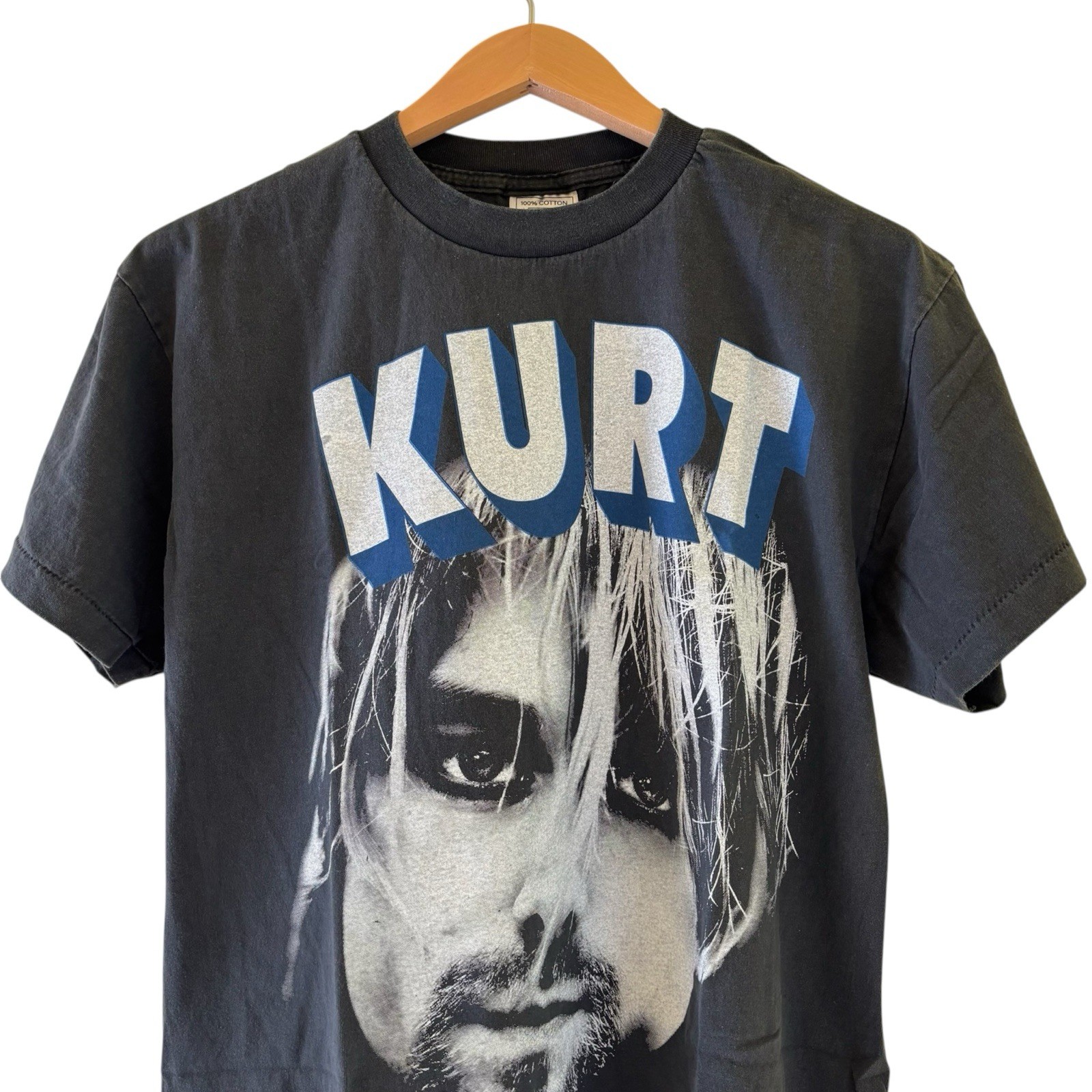 VTG Kurt Cobain Band Shirt Tee Nirvana Single Stitch REPRINT Size L gallery