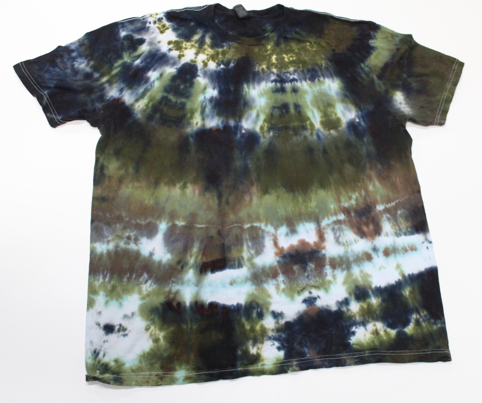 Tie Dye T-Shirt Adult XL Green Midnight Stand Gildan Softstyle Short Sleeve